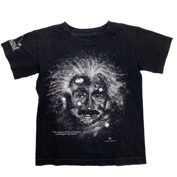 Kids 90’s Vintage Albert Einstein T-Shirt Observatory Glow In The Dark Small - Picture 1 of 6